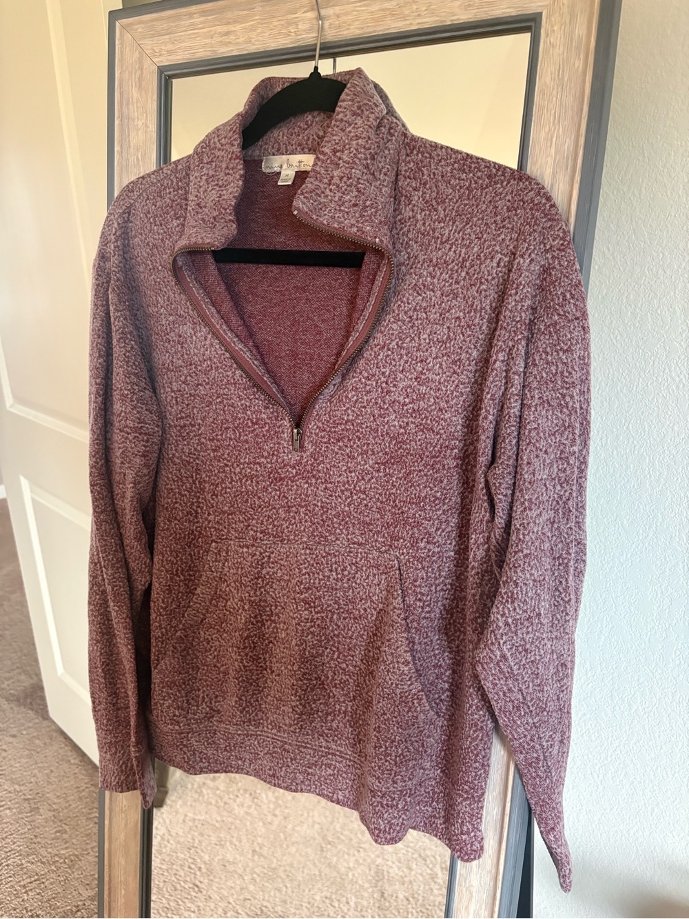nine britton Marled Mauve Half-Zip Pullover Sweater